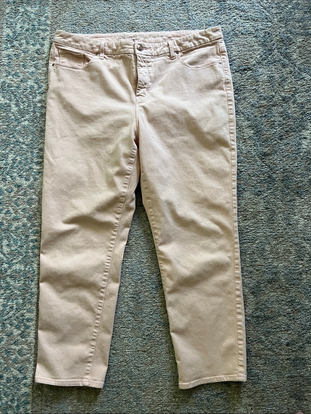 Chico's Ankle Cropped Jeans in Light Pink